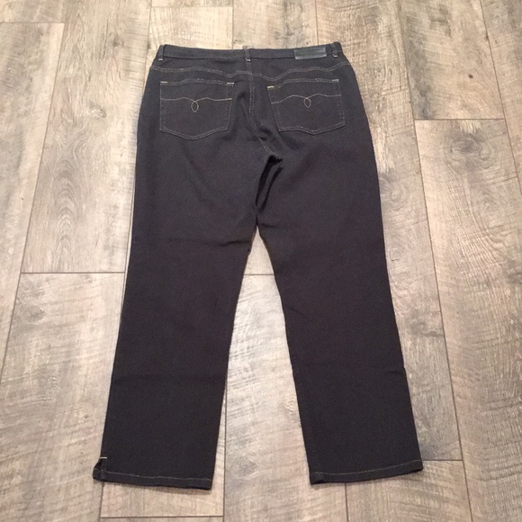 Lauren Jeans Co. black jeans w/gold accent thread - Picture 4 of 7